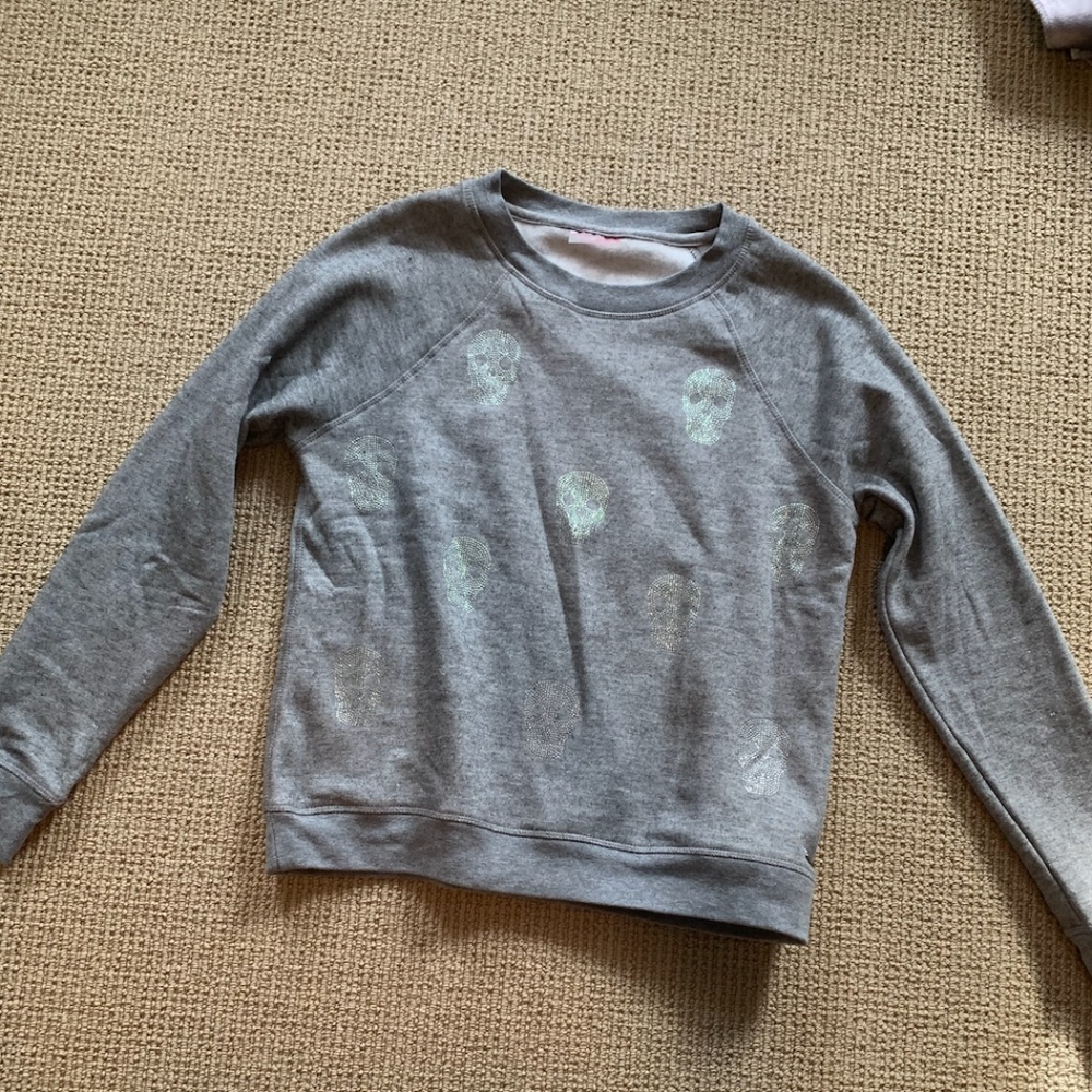 Betsey Johnson skull rhinestone sweater